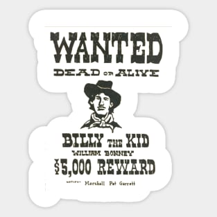 Wanted “billy the Kid” Sticker